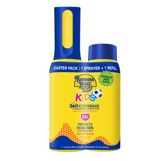 Banana Boat Kids 360 Coverage Sunscreen Mist Spf 50+ Refillable Sunscreen