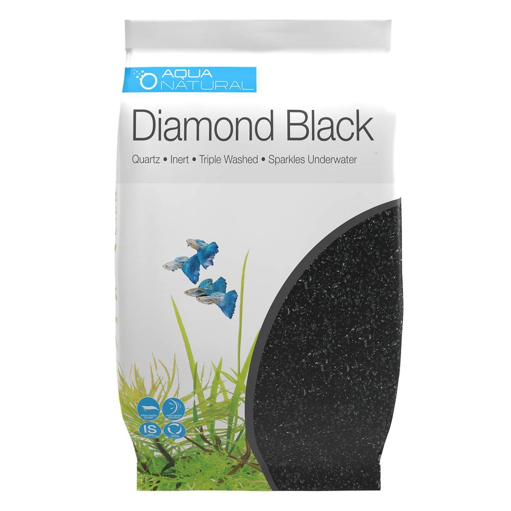 Aqua Natural Quartz Aquarium Gravel - Black (Size: 20 Lb)