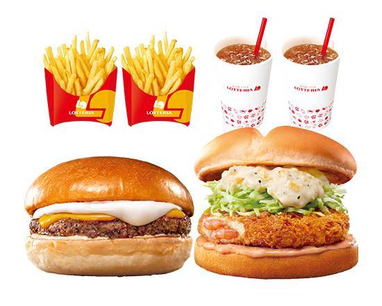 2人前 【選べるデリシェアセット】 Delivery Limited Burger Set for Two