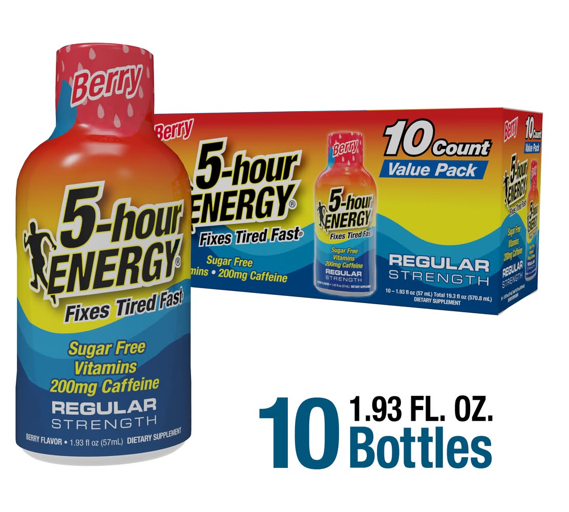 5-Hour Energy Regular Strength Energy Shot, Berry (10 x 1.93 fl oz)