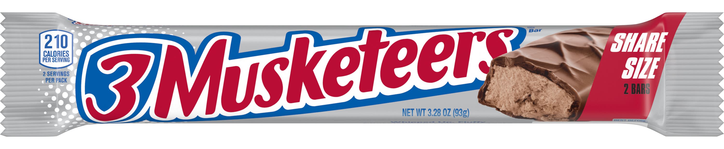 3 Musketeers Chocolate Candy Bar (3.28 oz, 2 ct)