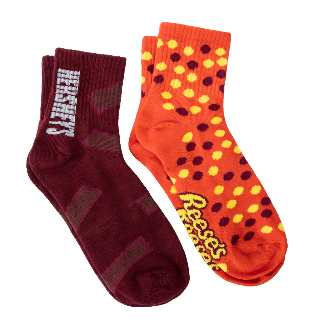 Branded Girls Mid-Crew Socks 2-Pack Hersheys