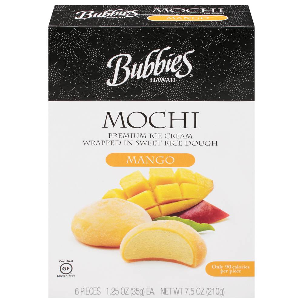Bubbies Alphonso Mango Mochi Ice Cream (7.5 oz, 6 ct)