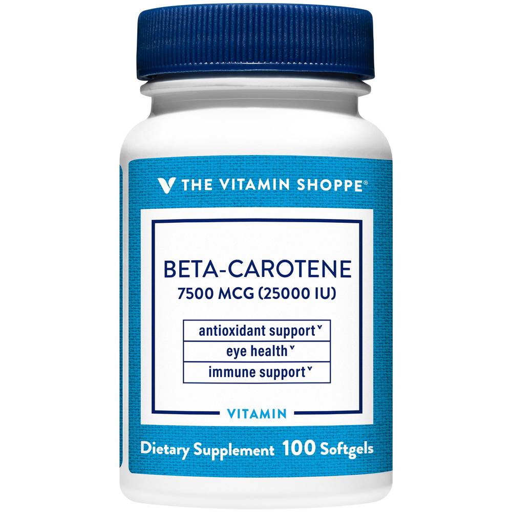 Beta-Carotene Antioxidant - 25,000 Iu Of Vitamin A - Eye Health (100 Softgels)