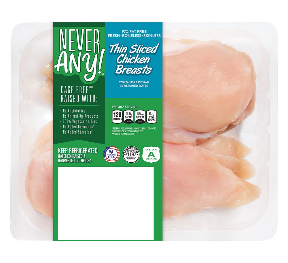 Never Any! Fresh Antibiotic Free Thin Sliced Chicken Breasts
