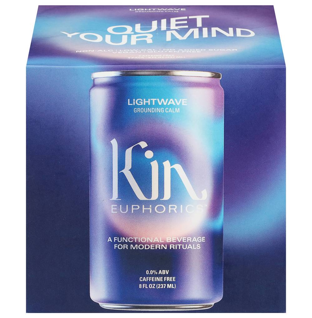 Kin Euphorics Quiet the Mind Lightwave Grounding Calm (4 x 8 fl oz)