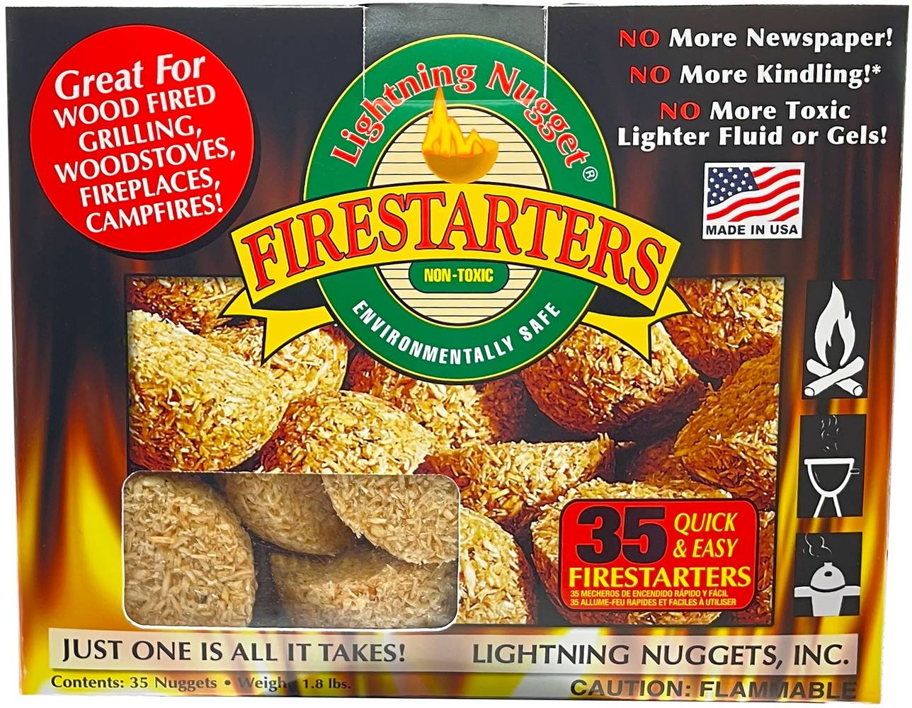 Lightning Nuggets 2-lb Natural Firestarter (35-Pack) | N35BOX