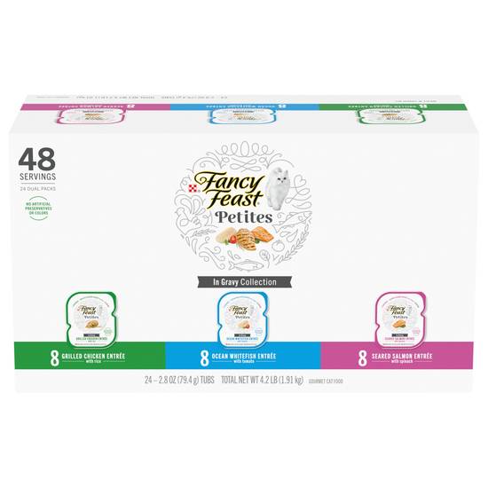 Fancy Feast Petites Chicken Whitefish & Salmon in Gravy Collection (24 ct)