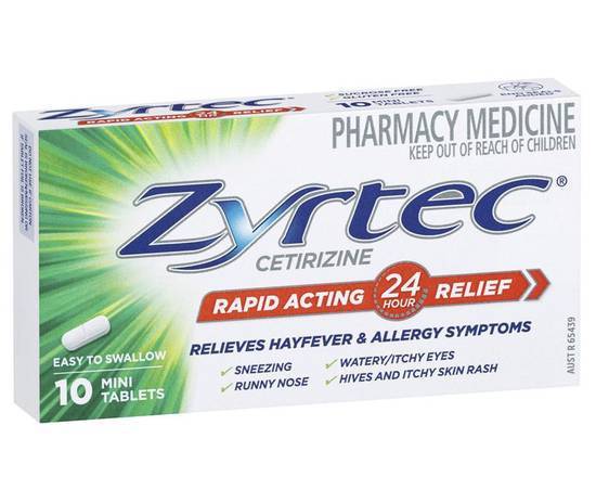 Zyrtec Rapid Acting Allergy & Hayfever Tablets 10 pk
