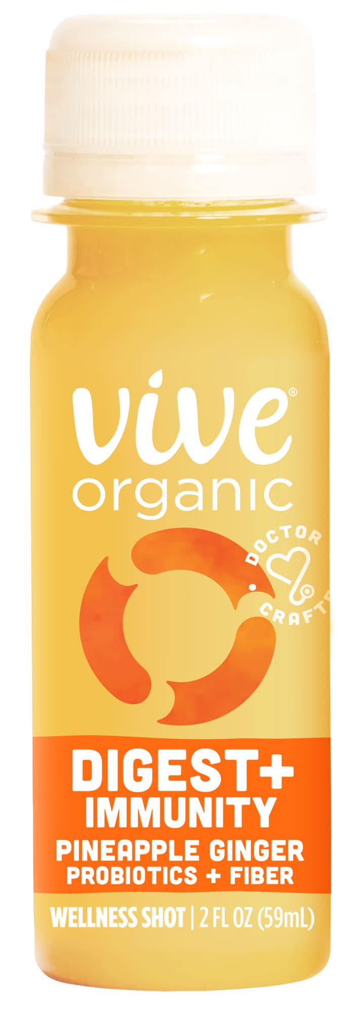 Vive Organic Digest + Immunity Probiotics Wellness Shot, Pineapple-Ginger (2 fl oz)