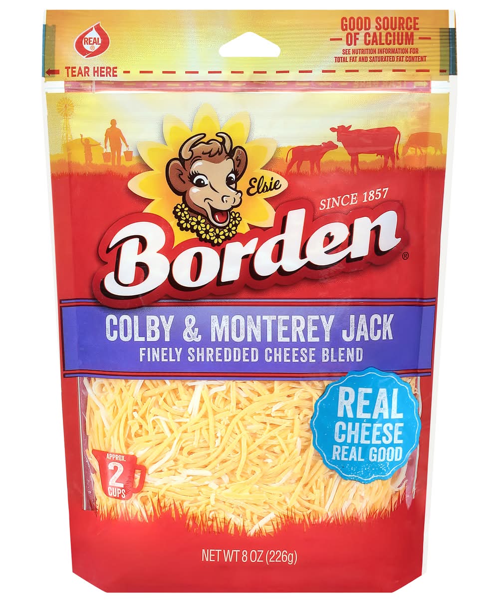 Borden Colby & Monterey Jack Shredded Cheese Blend (8 oz)