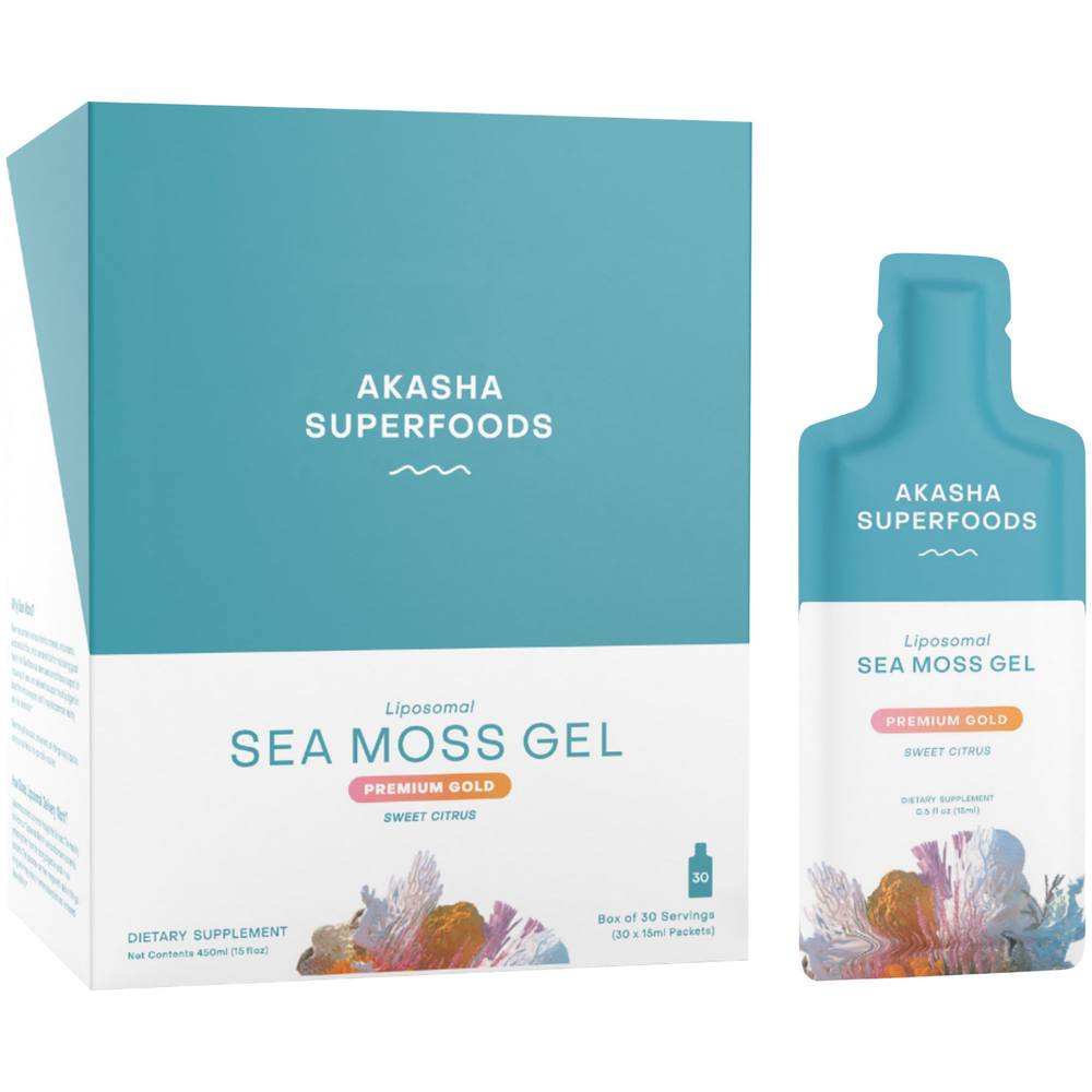 Akasha Superfoods Liposomal Sea Moss Gel Packets- Sweet Citrus