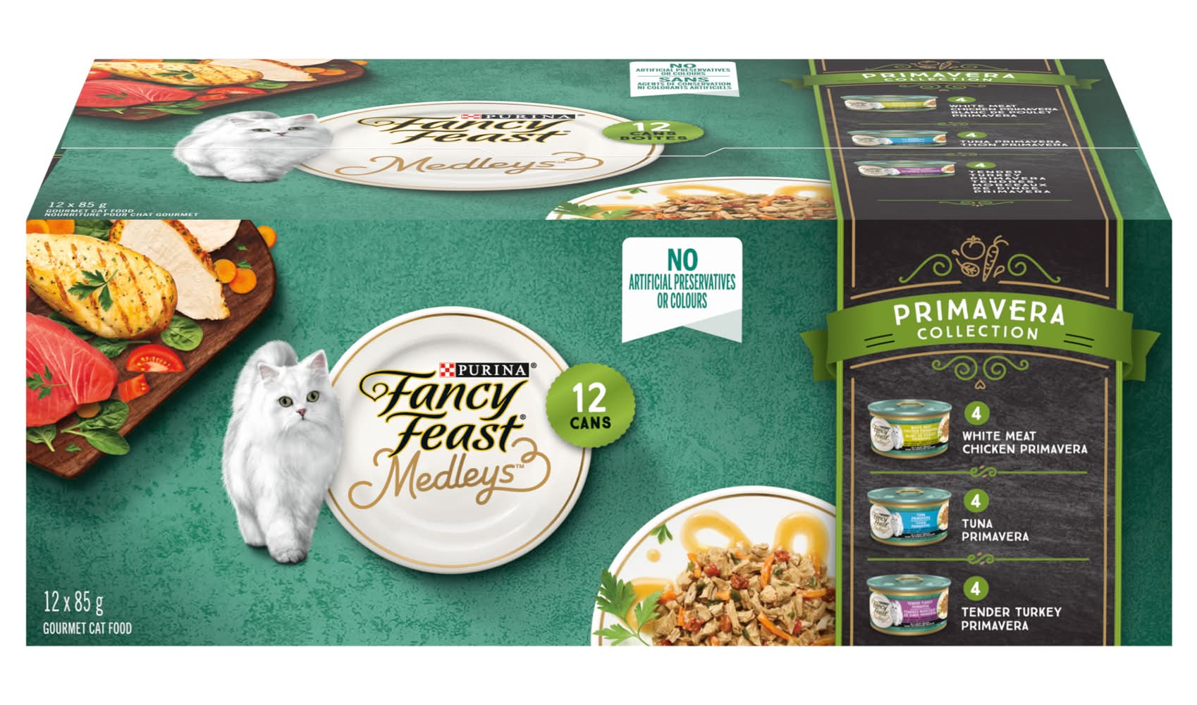 Purina Fancy Feast Primavera Collection Gravy Wet Cat Food, Assorted (12 x 85 g)