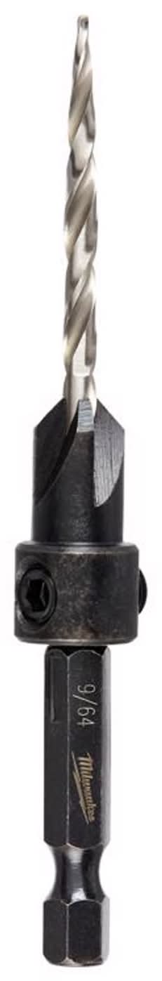 Milwaukee 9/64 In. X 7.755 In. L High Speed Steel Drill And Countersink Quick-Change Hex Shank 1 Pk