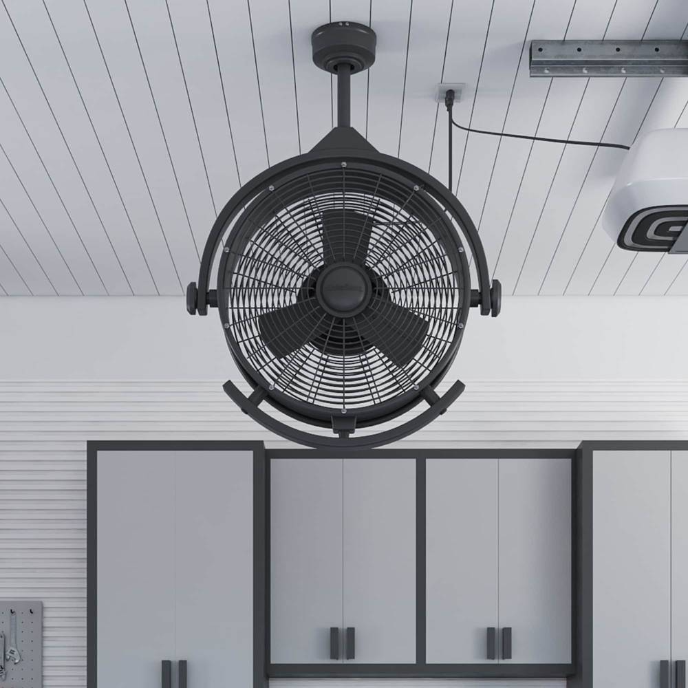 Harbor Breeze Cohort Garage Fan 18-in Matte black Indoor/Outdoor Ceiling Fan (3-Blade) | 42955