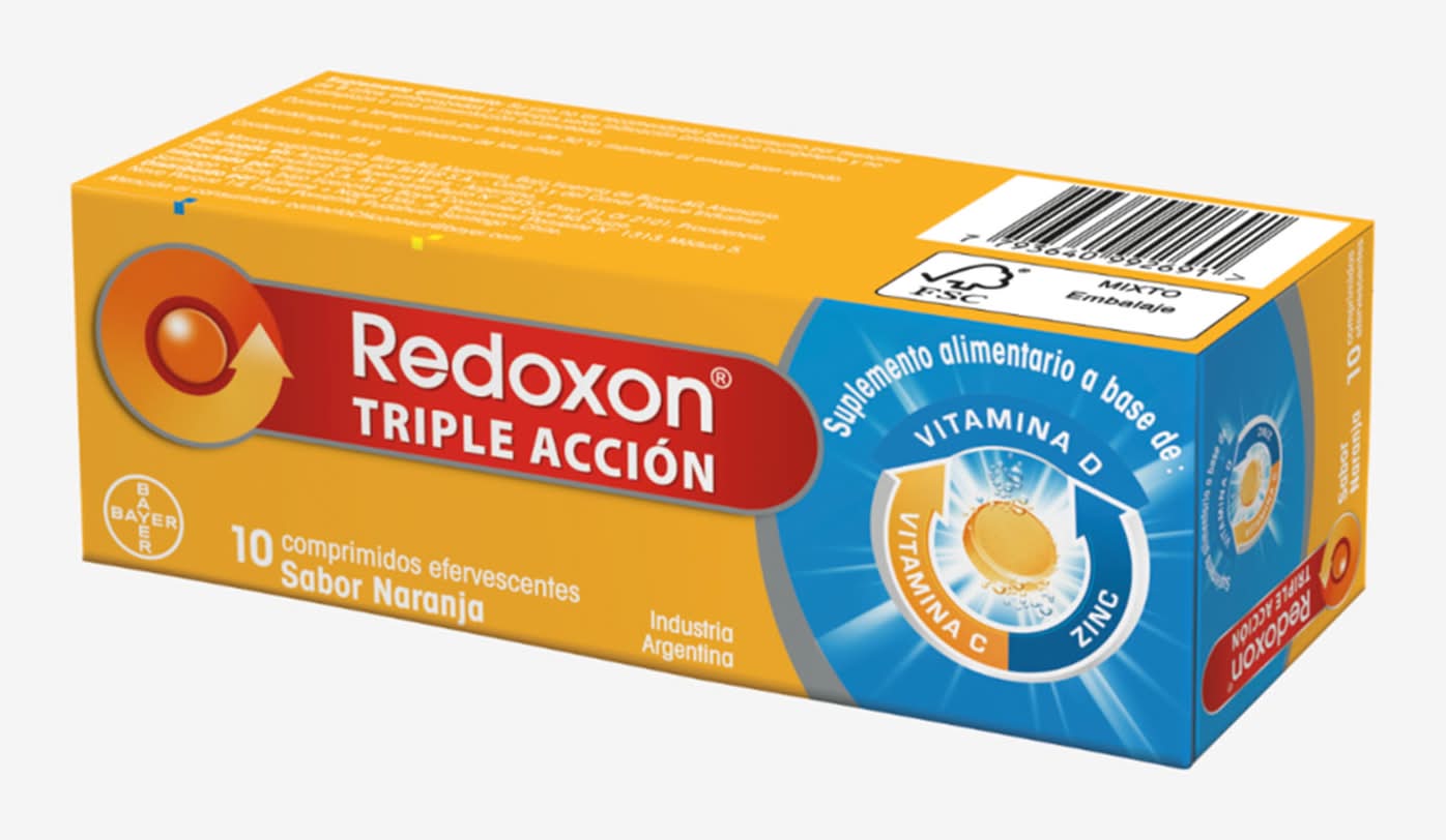 Reodoxon · Triple acción comprimidos efervescentes - Naranja (10 un)