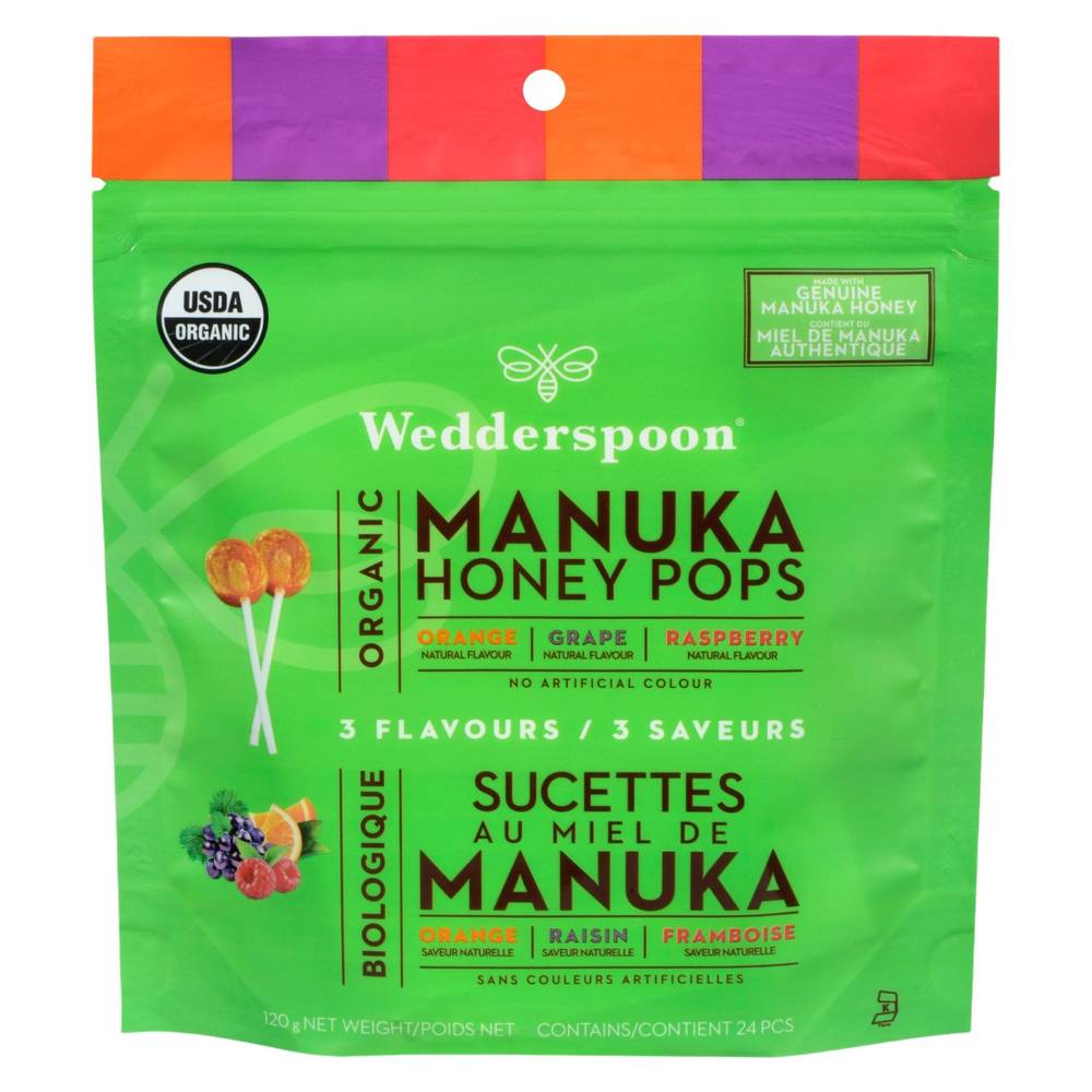 Wedderspoon Assorted Flavour Honey Pops Hard Candy (120 g)