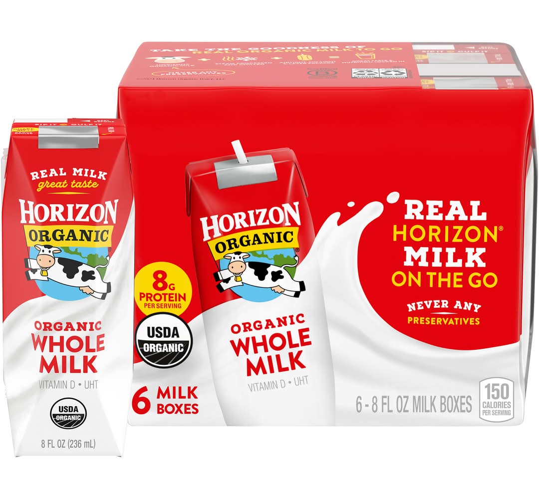 Horizon Organic Shelf-Stable Whole Milk (6 x 8 fl oz)