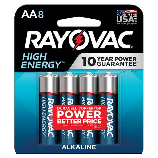 Rayovac High Energy Alkaline Aa Batteries (8 ct)
