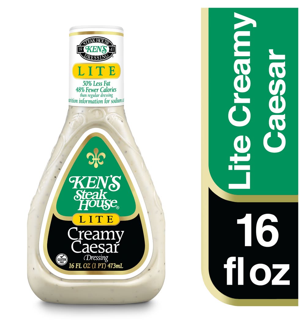 Ken's Steak House Lite Salad Dressing, Creamy Caesar (16 fl oz)