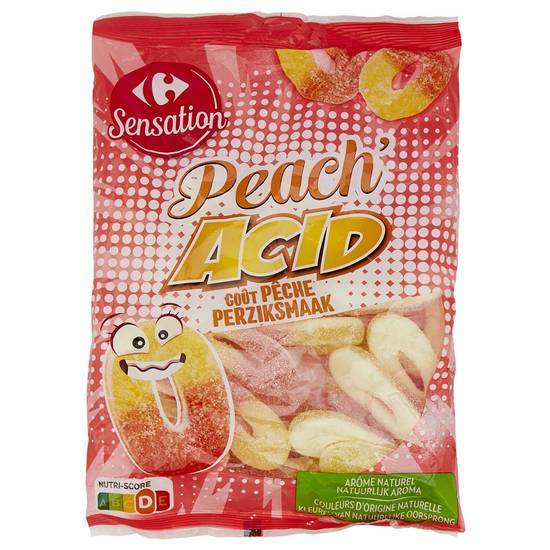 Carrefour Sensation - Peach'acid bonbons (pêche)