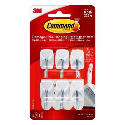 Command Small Sized Wire Hooks (6 ct)