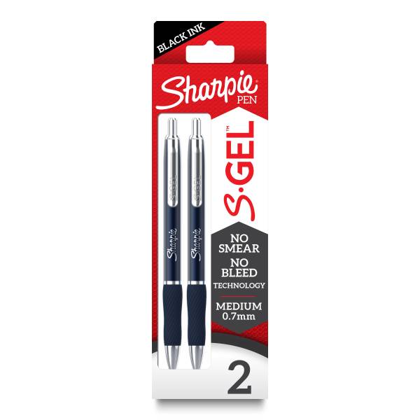 Sharpie S-Gel Pens Medium 0.7 mm Black Ink (2 ct)