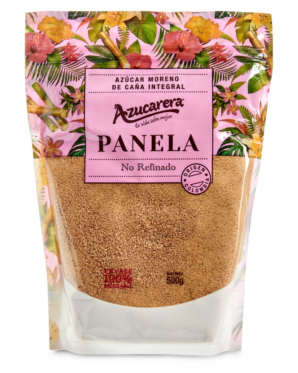 Panela Azúcar Moreno De Caña Integral Azucarera Bolsa 500 G