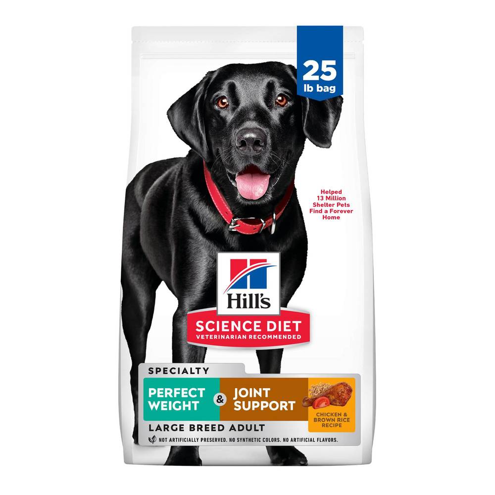 Hill's Science Diet Perfect Weight & Joint Support Large Breed Adult Dry Dog Food, Chicken, NONE (25 lbs)