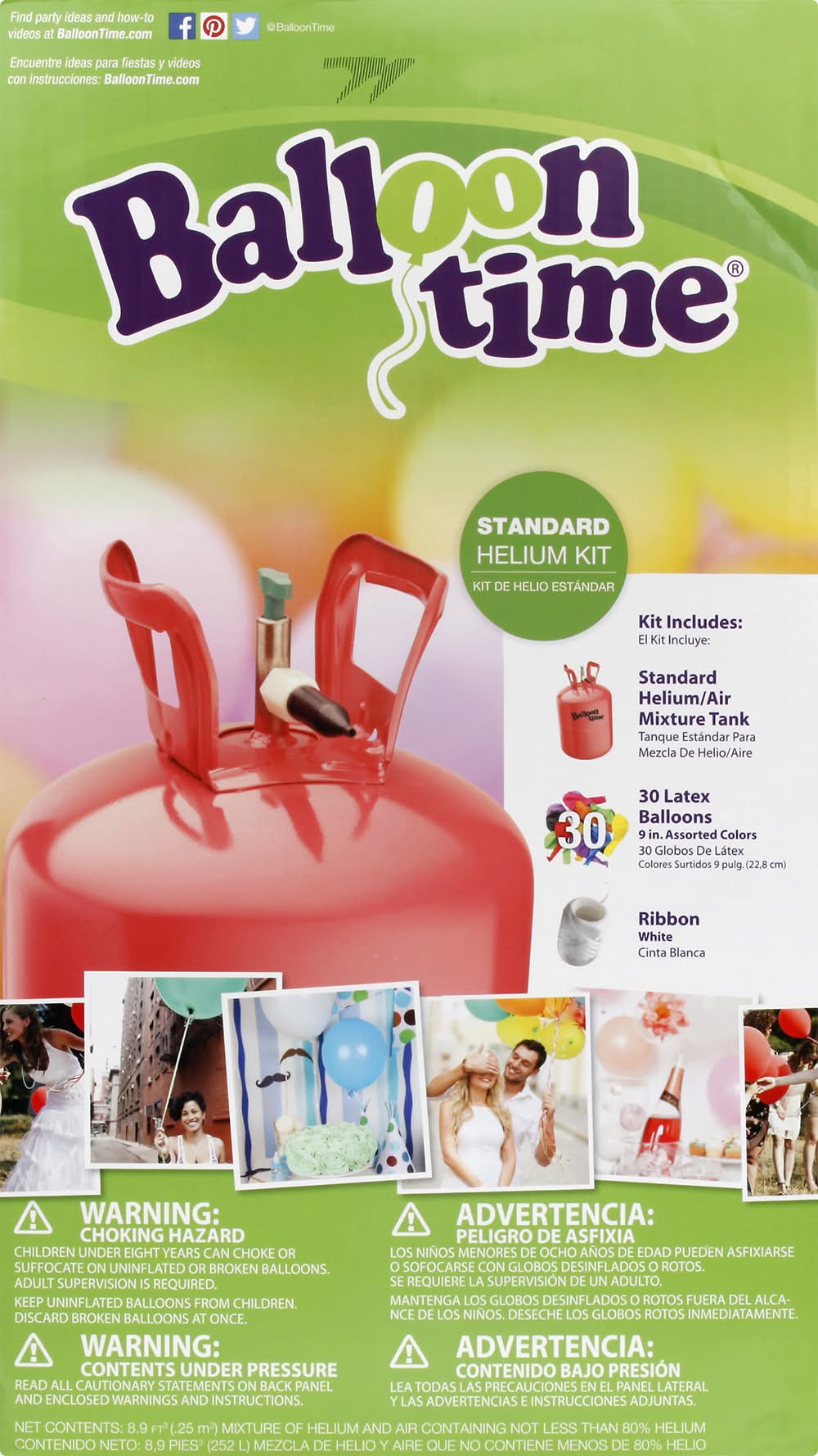 Balloon Time Standard Helium Kit, Assorted, 9 in (30 ct)