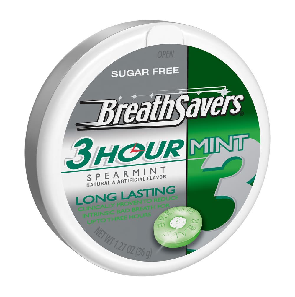 Breath Savers Long Lasting 3 Hour Breath Mint, Spearmint (1.27 oz)
