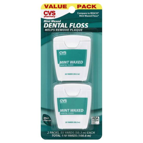 Cvs Pharmacy Mint Waxed Dental Floss (2 ct)