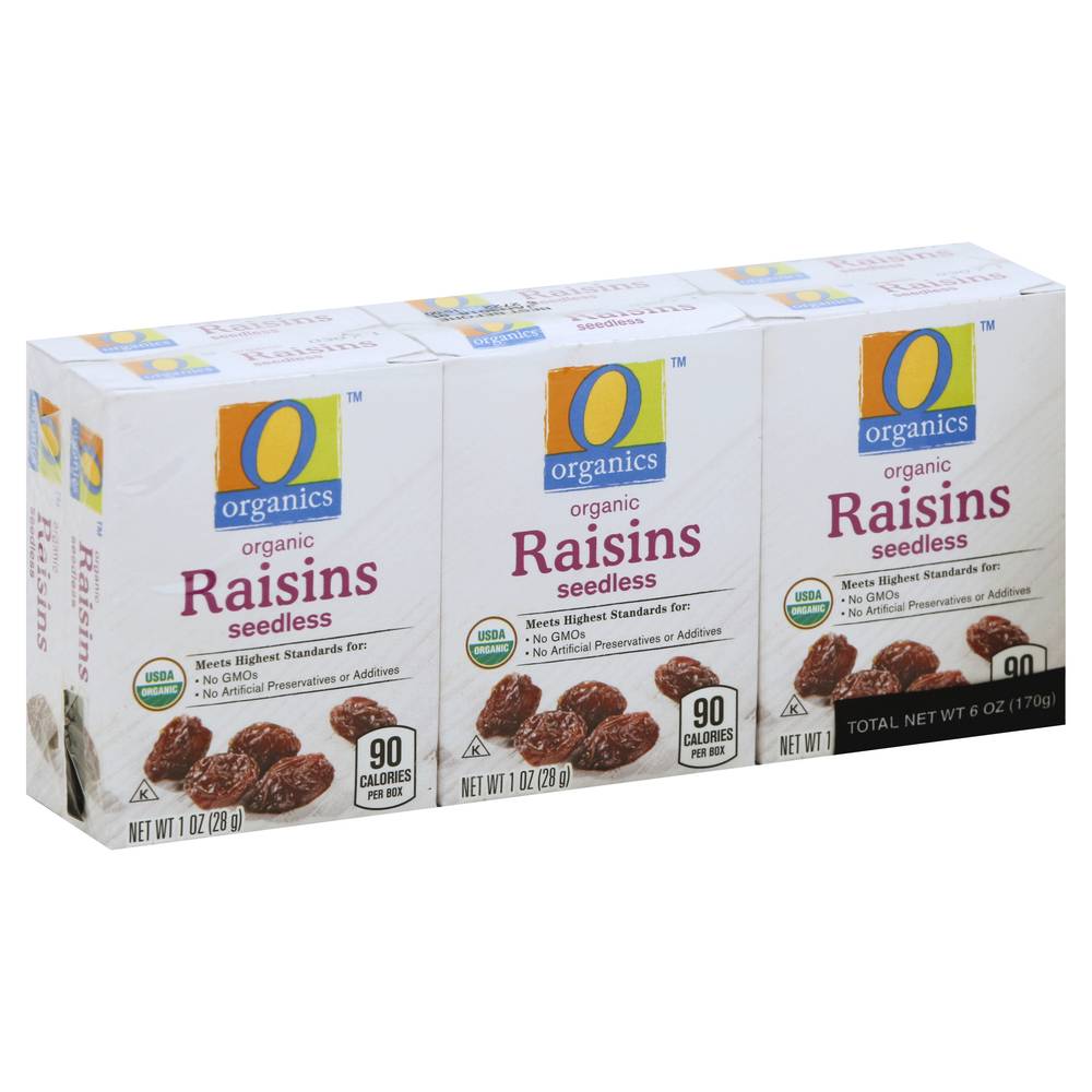 O Organics Organic Seedless Raisins (6 x 1 oz)