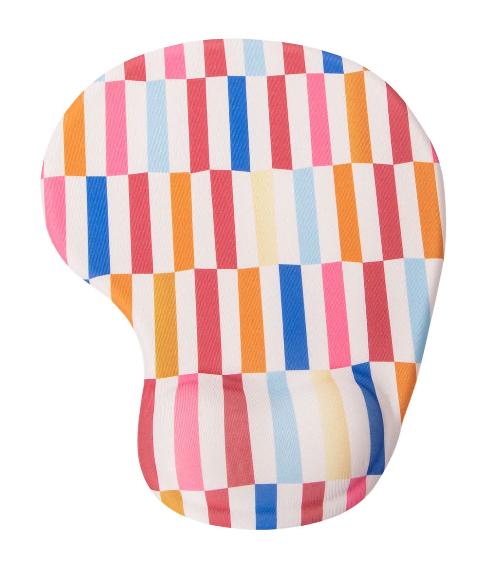 Ergonomic Mouse Pad With Gel Wrist Support Multicolor Squares