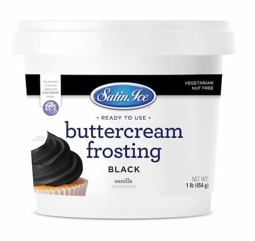 Satin Ice Buttercream Black Frosting, Vanilla (1 lbs)