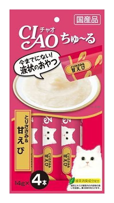 CIAO啾嚕肉泥-雞肉+甜蝦 <56g克 x 1 x 1Bag包>