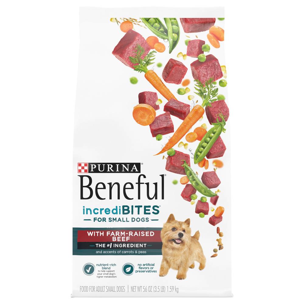 Purina Beneful Incredibites With Farm-Raised Beef Small & Adult Dog Food (3.5 lbs)