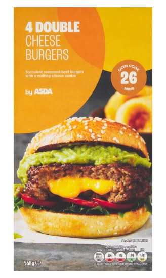 ASDA Double Cheese Burgers (4 pack)