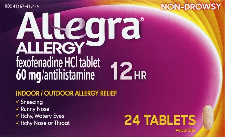 Allegra 12 Hour Non-Drowsy Allergy Antihistamine (24 ct)