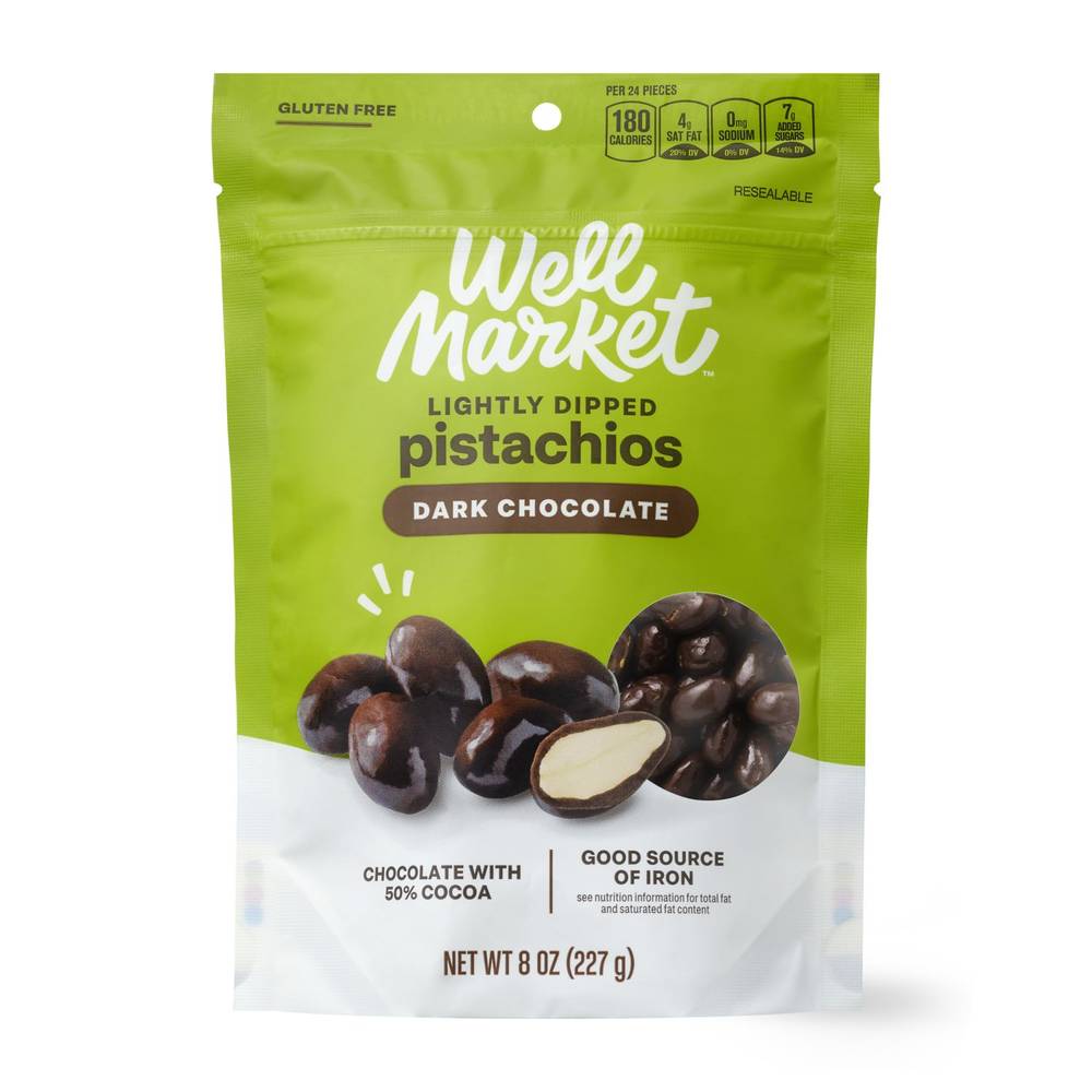 Well Market Lightly Dipped Dark Chocolate (pistachio)