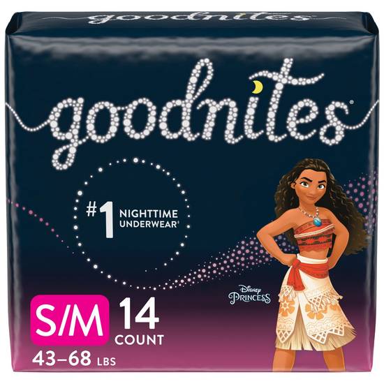 Goodnites Girls' Nighttime Bedwetting Underwear, S/M, 14CT
