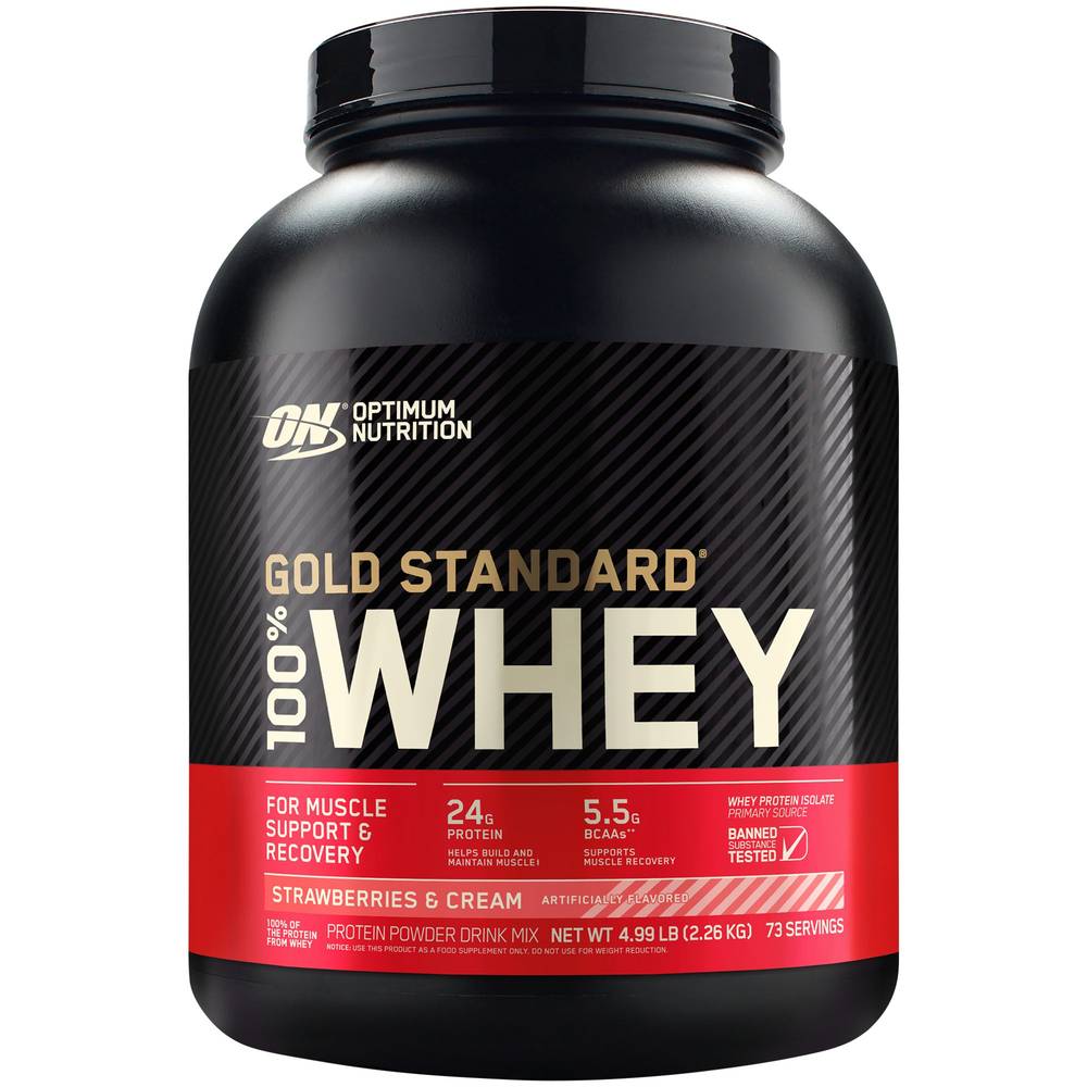 Optimum Nutrition 100% Gold Standard Whey, Strawberry -Cream (4.99 lbs)