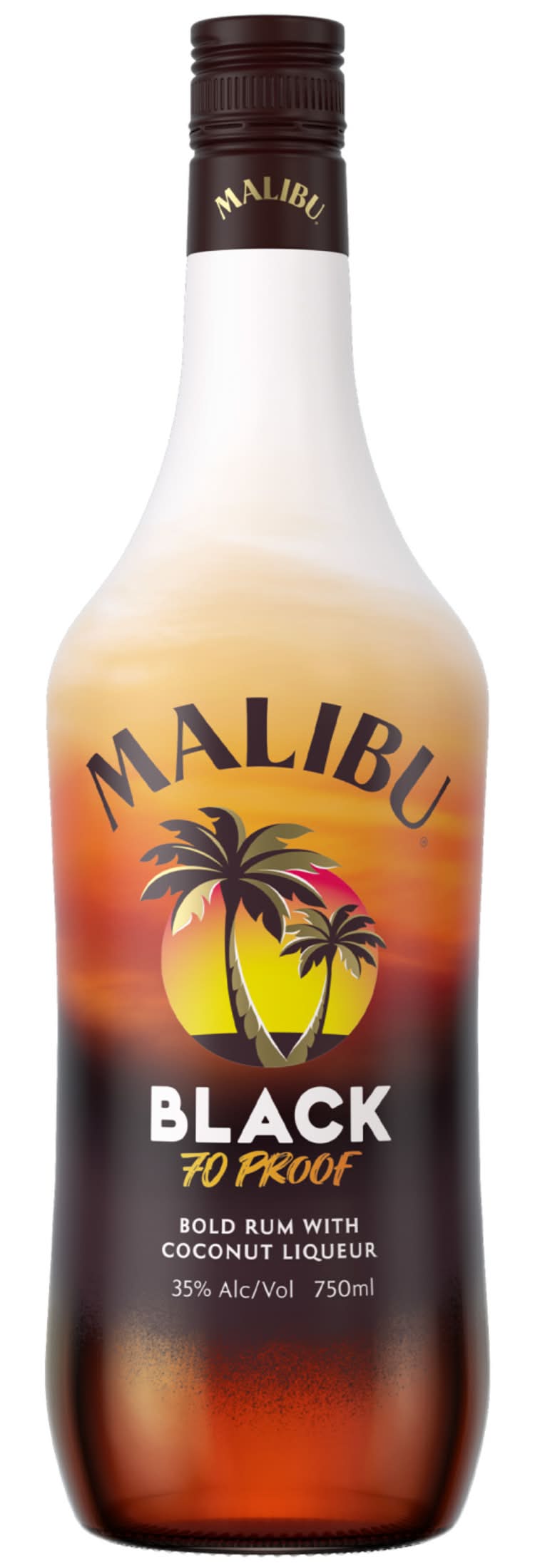 Malibu Black Bold Caribbean Rum, Coconut (750 ml)