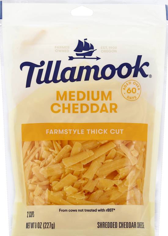 Tillamook Thick Cut Shredded Medium Cheddar Cheese