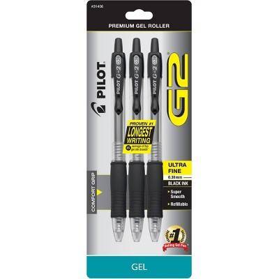 Pilot G2 Gel Ultra Fine Point Ink Pens (black) (3 ct)