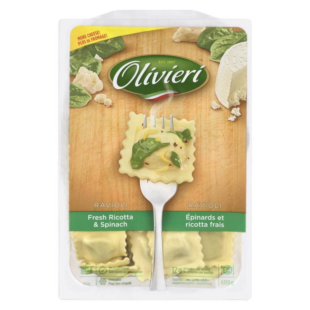 Olivieri Ravioli, Fresh Ricotta & Spinach (600 g)