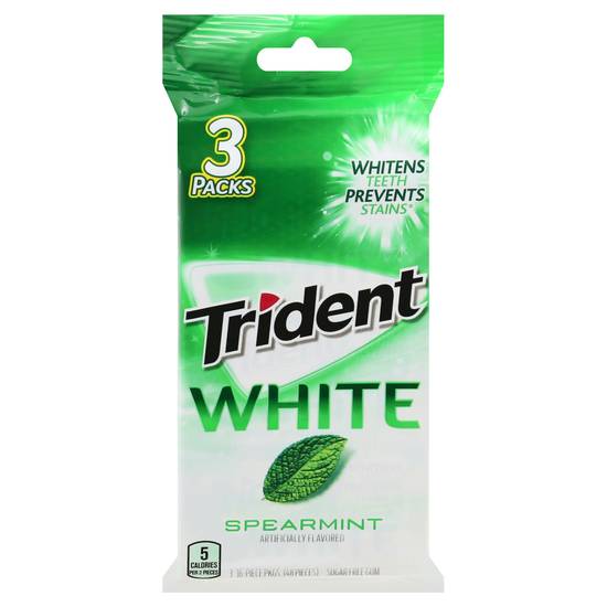 Trident White Spearmint Sugar Free Gum (3 ct)