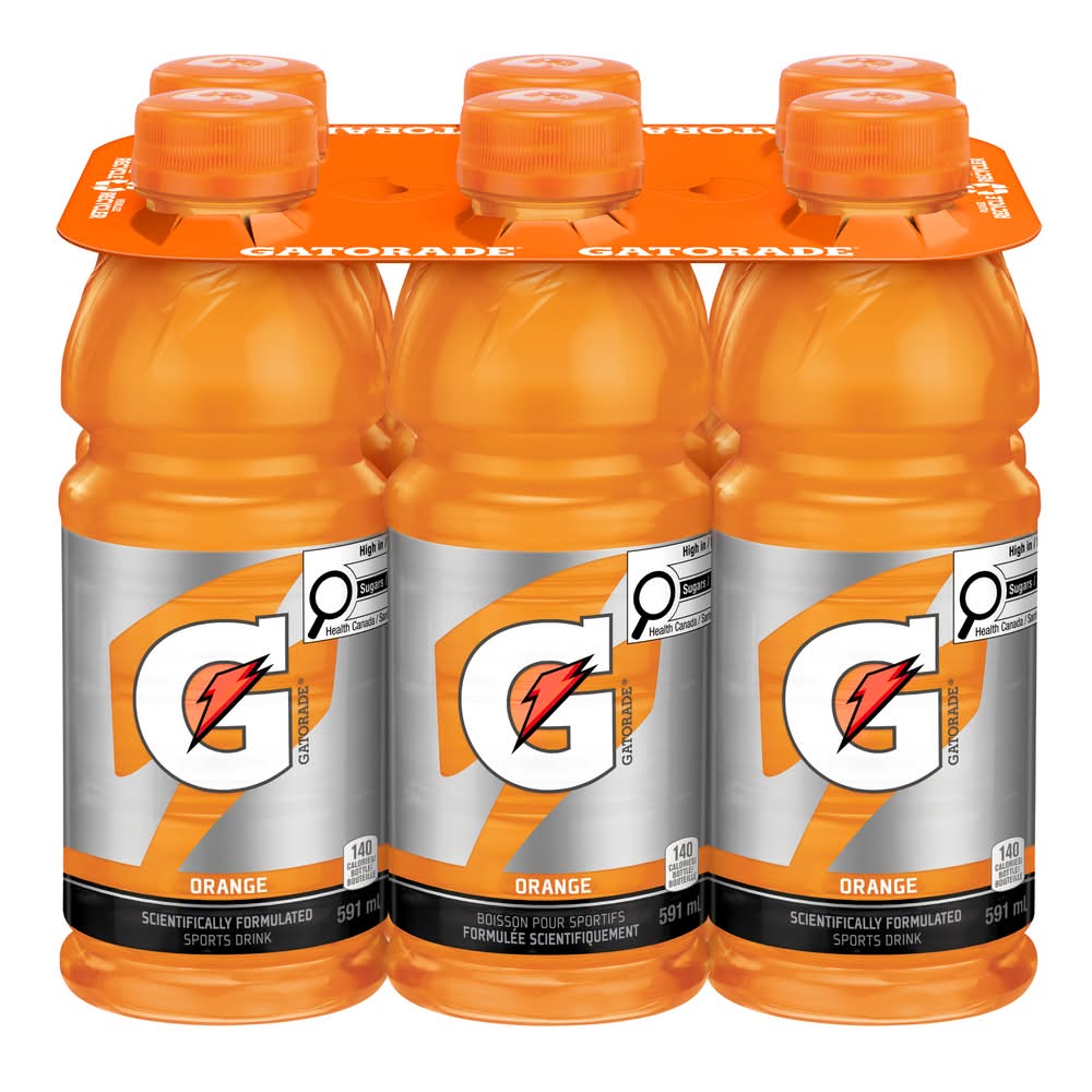 Gatorade Scientifically Formulated Sports Drink, Orange (6 x 591 ml)