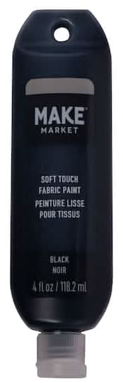Make Market Soft Touch Fabric Paint By Make Market, Black (118.2 ml)