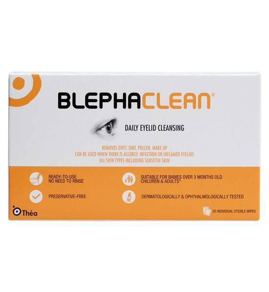 Blephaclean Sterile Daily Eyelid Wipes 20 ct